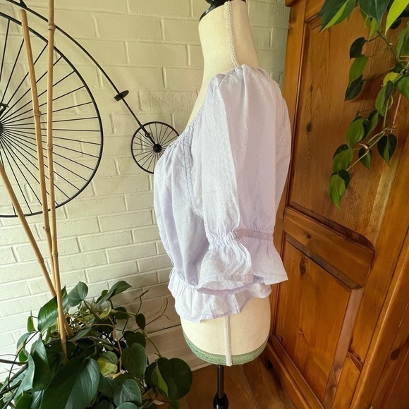 J. Crew gathered scoop neck crop top size M lavender - Picture 5 of 9